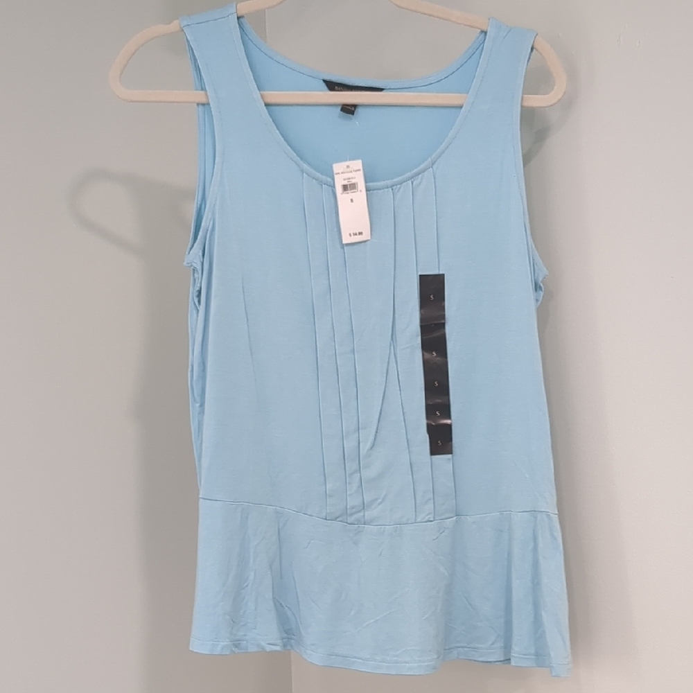Banana Republic Blue Pleated Peplum Tank Top